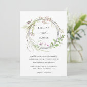 Invitation Élégant Fleur sauvage Hoop Mariage de couronne (Debout devant)