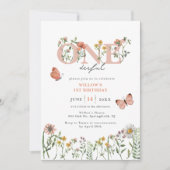 Invitation Elégant Fleur sauvage impeccable 1er anniversaire (Devant)