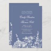 Invitation Élégant Fleur sauvage Jardin Mariage Script (Devant / Derrière)