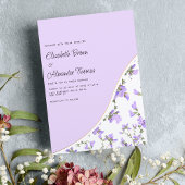 Invitation Elégant fleur sauvage lavande blanche mariage boho