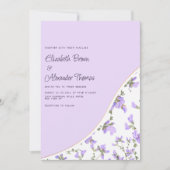 Invitation Elégant fleur sauvage lavande blanche mariage boho (Devant)