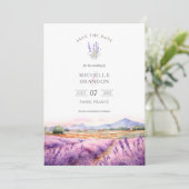 Invitation Élégant Fleur sauvage Lavande violet violet été (Debout devant)