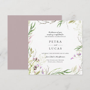 Invitation Élégant Fleur sauvage Mariage botanique