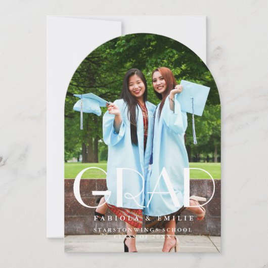 Invitation Élégant Fleur sauvage Meadow Garden Twin Graduatio (Devant)