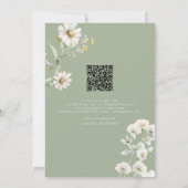 Invitation Élégant Fleur sauvage moderne QR Code Mariage (Dos)