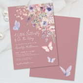 Invitation Élégant Fleur sauvage papillon Baby shower