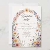 Invitation Élégant Fleur sauvage Photo Graduation Party (Devant)