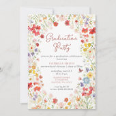 Invitation Élégant Fleur sauvage Photo Graduation Party (Devant)