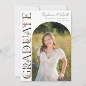 Invitation Élégant Fleur sauvage Photo Graduation Party (Devant)