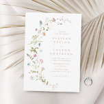 Invitation Elégant Fleur sauvage rose Dusty Rustic Boho Maria<br><div class="desc">Elégants fleurs sauvages délicats d'aquarelle, à côté des détails de votre événement. Palettes pastel de rose doux, blanc cassé, beige, bleu poussiéreux, verdure botanique, simple et romantique. Grandes invitations à des mariages fleuris pour mariage moderne rustique, mariage de jardin de campagne et mariage de boho au printemps et en été....</div>