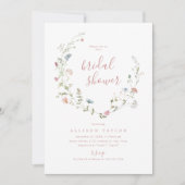 Invitation Elégant Fleur sauvage rose Rustic Boho Fête des ma (Devant)