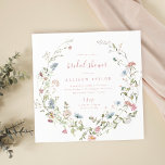 Invitation Elégant Fleur sauvage rose Rustic Boho Fête des ma<br><div class="desc">Elégante délicate aquarelle fleur sauvage couronne les détails de votre événement. Palettes pastel de rose doux, blanc cassé, beige, bleu poussiéreux, verdure botanique, simple et romantique. Grandes invitations à la douche à nuptiale fleurie pour la fête rustique moderne, boho country garden party au printemps et en été. Voir toutes les...</div>