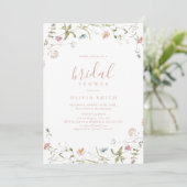 Invitation Elégant Fleur sauvage rose Rustic Boho Fête des ma (Debout devant)