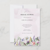 Invitation Elégant Fleur sauvage rose Rustic Boho Fête des ma (Devant)