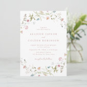 Invitation Élégant Fleur sauvage rose Rustic Boho Mariage Pho (Debout devant)