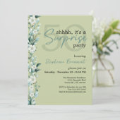 Invitation Élégant Fleur sauvage rose surprise 50e anniversai (Debout devant)