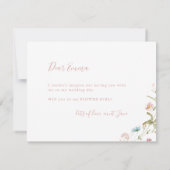 Invitation Élégant Fleur sauvage rose, tu seras ma fille de f (Dos)