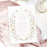 Invitation Élégant Fleur sauvage Rustic Boho Mariage monogram<br><div class="desc">Elégante délicate aquarelle fleur sauvage couronne les détails de votre événement, avec un couple monogramme en haut. Palettes pastel de rose doux, blanc cassé, beige, bleu poussiéreux, verdure botanique, simple et romantique. Grandes invitations à des mariages fleuris pour mariage moderne rustique, mariage de jardin de campagne et mariage de boho...</div>