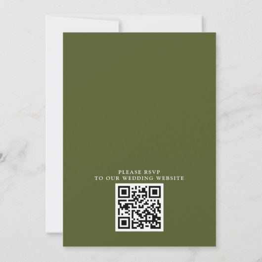 Invitation Élégant Fleur sauvage Rustic Budget QR Code Mariag (Dos)