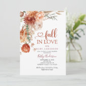 Invitation Élégant Fleur sauvage rustique tomber dans le Baby (Debout devant)