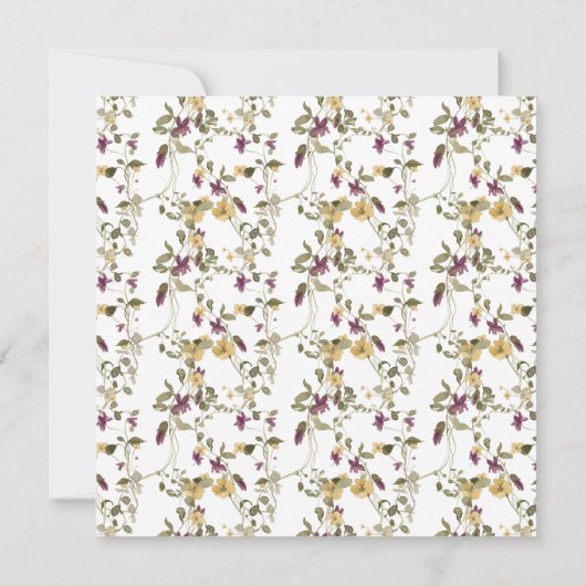 Invitation Élégant Fleur sauvage séché Abondance Mariage Pamp (Dos)