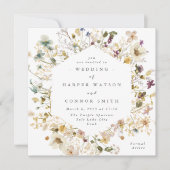 Invitation Élégant Fleur sauvage séché Abondance Mariage Pamp (Devant)