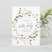 Invitation Élégant Fleur sauvage séché Pampas Baby shower Flo (Debout devant)