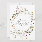 Invitation Élégant Fleur sauvage séché Pampas Baby shower Flo (Dos)