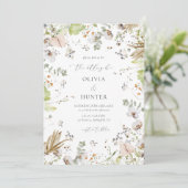 Invitation Élégant Fleur sauvage tout en un Mariage (Debout devant)