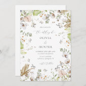 Invitation Élégant Fleur sauvage tout en un Mariage (Devant / Derrière)