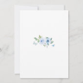 Invitation Élégant Fleurs Bleues Douze Ans (Dos)