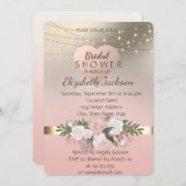 Invitation Élégant, Fleurs Chic, Coeur (Devant / Derrière)