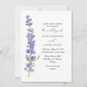 Invitation Élégant Fleurs Mariage Lavender (Devant)