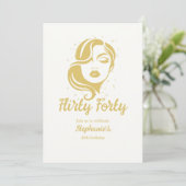 Invitation Elegant Flirty Forty Women's 40th Birthday (Debout devant)