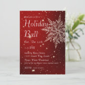 Invitation Élégant flocon de neige dans Red Ball (Debout devant)