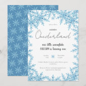 Invitation Élégant flocon de neige d'hiver Onederland premier (Devant / Derrière)