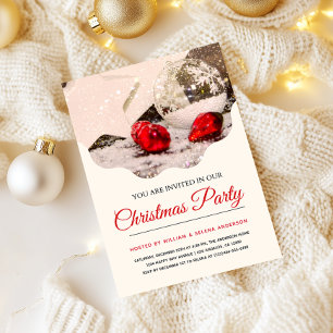 Invitation Élégant flocon de neige et fête de Noël de l'ornem
