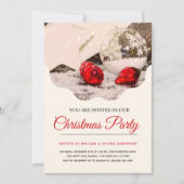 Invitation Élégant flocon de neige et fête de Noël de l'ornem (Devant)