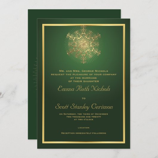 Invitation Élégant flocon de neige lors d'un mariage d'hiver  (Devant / Derrière)