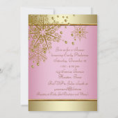 Invitation Élégant Flocon de neige rose or Baby Girl Douche (Dos)