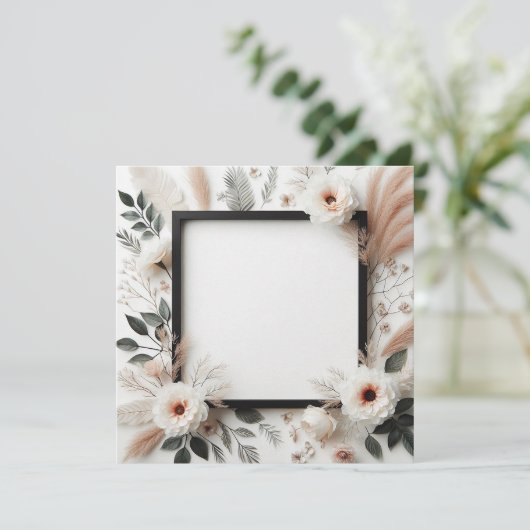 Invitation Élégant floral (Debout devant)