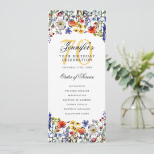 Invitation Élégant Floral 70e fête d'anniversaire