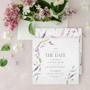 Invitation Élégant floral à l'aquarelle Fleur sauvage Enregis