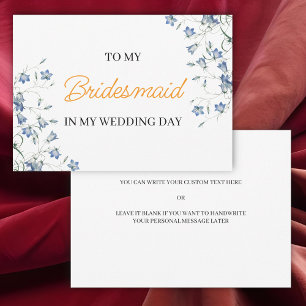 Invitation Élégant Floral à ma servante d'accueil le jour de