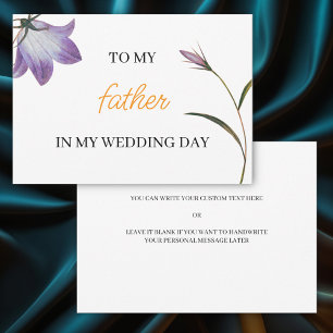 Invitation Elégant Floral à mon père le jour de mon mariage