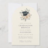 Invitation Elégant Floral Aquarelle Style Graduation Brunch (Devant)