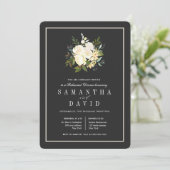 Invitation Élégant Floral Bio Mariage Dîner de répétition (Debout devant)