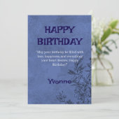 Invitation Elegant Floral Birthday Card (Debout devant)
