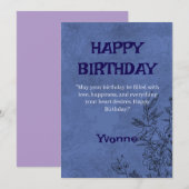 Invitation Elegant Floral Birthday Card (Devant / Derrière)