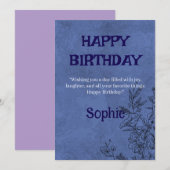 Invitation Elegant Floral Birthday Card (Devant / Derrière)